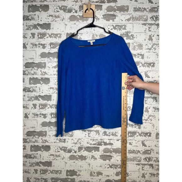 Eileen Fisher | women blue organic linen knitted sweater - Picture 5 of 9